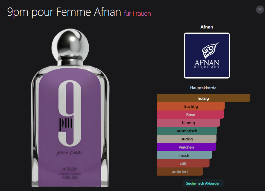 9pm pour Femme Afnan 100ML